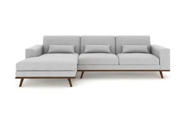Copenhagen 4-sits Vänstervänd L-formad Divansoffa i Tyg - Grå - Möbler - Soffa - Divansoffa & schäslongsoffa - 4 sits soffa med divan