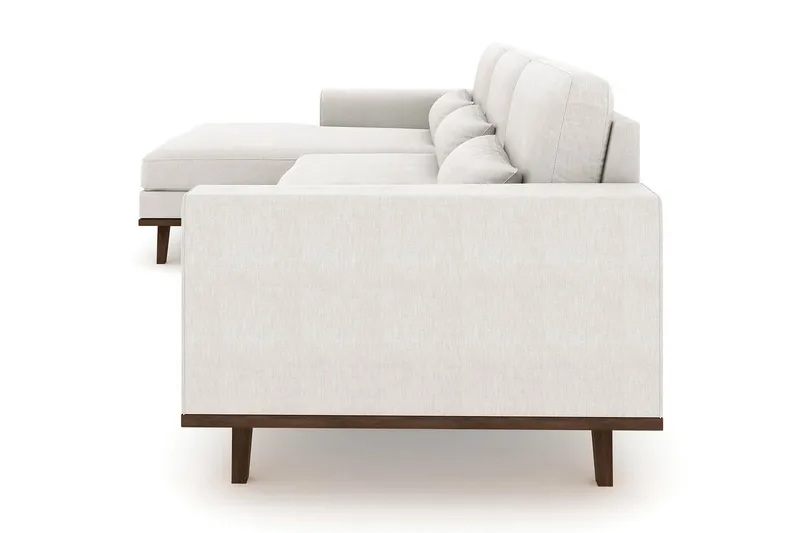 Copenhagen 4-sits Vänstervänd L-formad Divansoffa i Tyg - Ljusgrå - Möbler - Soffa - Divansoffa & schäslongsoffa - 4 sits soffa med divan