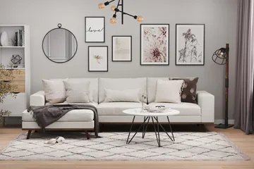 Copenhagen 4-sits Vänstervänd L-formad Divansoffa i Tyg - Ljusgrå - Möbler - Soffa - Divansoffa & schäslongsoffa - 4 sits soffa med divan