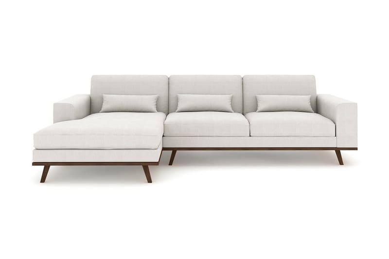 Copenhagen 4-sits Vänstervänd L-formad Divansoffa i Tyg - Ljusgrå - Möbler - Soffa - Divansoffa & schäslongsoffa - 4 sits soffa med divan