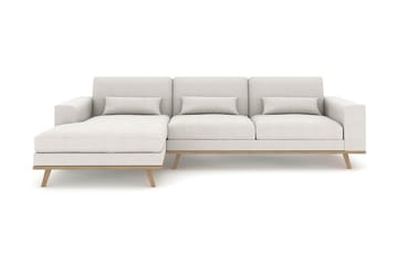 Copenhagen 4-sits Vänstervänd L-formad Divansoffa i Tyg - Ljusgrå - Möbler - Soffa - Divansoffa & schäslongsoffa - 4 sits soffa med divan