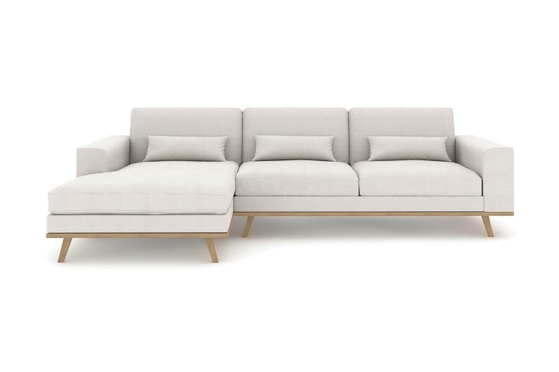 Copenhagen 4-sits Vänstervänd L-formad Divansoffa i Tyg - Ljusgrå - Möbler - Soffa - Divansoffa & schäslongsoffa - 4 sits soffa med divan