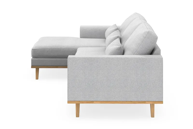 Copenhagen 4-sits Vänstervänd L-formad Divansoffa i Tyg - Ljusgrå - Möbler - Soffa - Divansoffa & schäslongsoffa - 4 sits soffa med divan