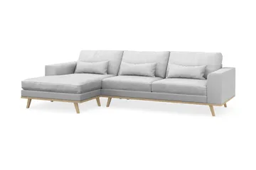 Copenhagen 4-sits Vänstervänd L-formad Divansoffa i Tyg - Ljusgrå - Möbler - Soffa - Divansoffa & schäslongsoffa - 4 sits soffa med divan