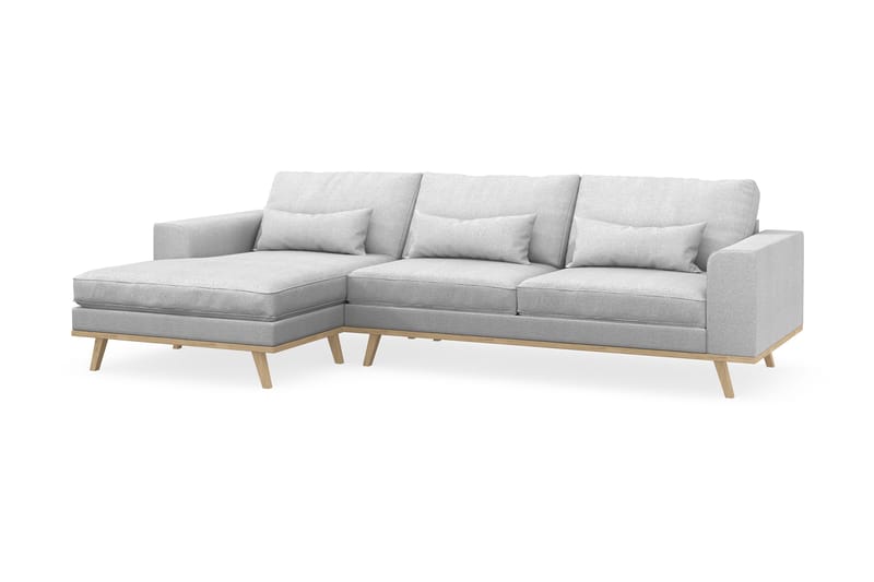 Copenhagen 4-sits Vänstervänd L-formad Divansoffa i Tyg - Ljusgrå - Möbler - Soffa - Divansoffa & schäslongsoffa - 4 sits soffa med divan