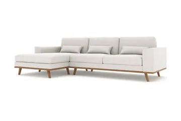 Copenhagen 4-sits Vänstervänd L-formad Divansoffa i Tyg - Ljusgrå - Möbler - Soffa - Divansoffa & schäslongsoffa - 4 sits soffa med divan