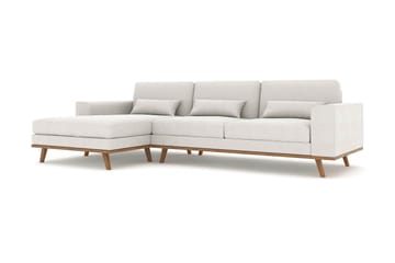 Copenhagen 4-sits Vänstervänd L-formad Divansoffa i Tyg - Ljusgrå - Möbler - Soffa - Divansoffa & schäslongsoffa - 4 sits soffa med divan