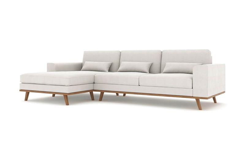 Copenhagen 4-sits Vänstervänd L-formad Divansoffa i Tyg - Ljusgrå - Möbler - Soffa - Divansoffa & schäslongsoffa - 4 sits soffa med divan