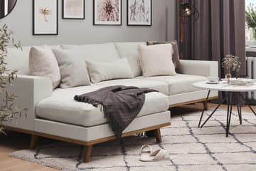 Copenhagen 4-sits Vänstervänd L-formad Divansoffa i Tyg - Ljusgrå - Möbler - Soffa - Divansoffa & schäslongsoffa - 4 sits soffa med divan