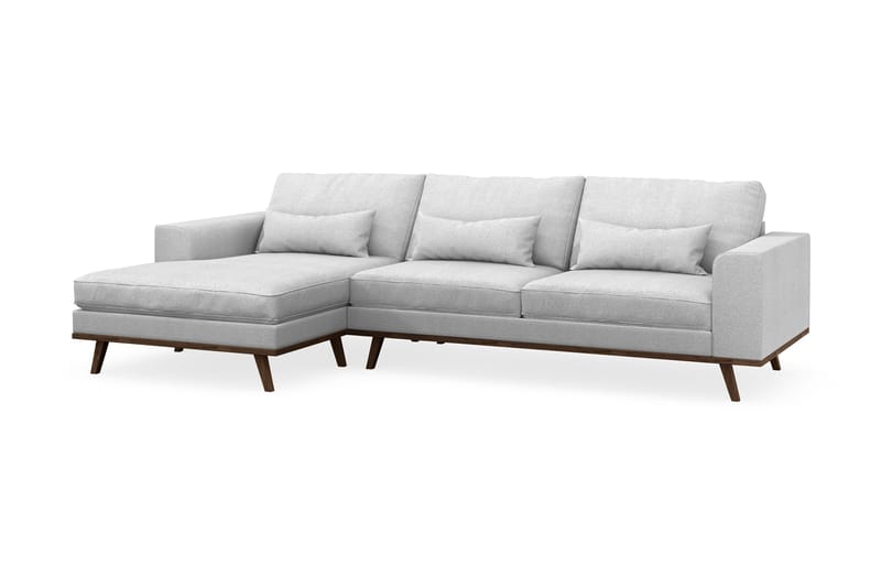 Copenhagen 4-sits Vänstervänd L-formad Divansoffa i Tyg - Ljusgrå - Möbler - Soffa - Divansoffa & schäslongsoffa - 4 sits soffa med divan