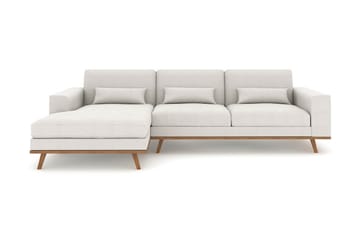 Copenhagen 4-sits Vänstervänd L-formad Divansoffa i Tyg - Ljusgrå - Möbler - Soffa - Divansoffa & schäslongsoffa - 4 sits soffa med divan