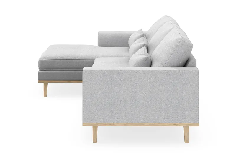 Copenhagen 4-sits Vänstervänd L-formad Divansoffa i Tyg - Ljusgrå - Möbler - Soffa - Divansoffa & schäslongsoffa - 4 sits soffa med divan