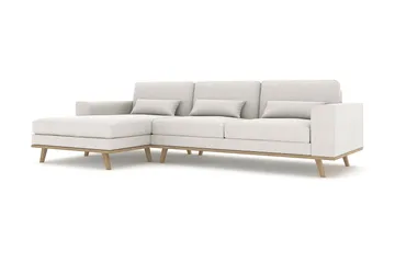 Copenhagen 4-sits Vänstervänd L-formad Divansoffa i Tyg - Ljusgrå - Möbler - Soffa - Divansoffa & schäslongsoffa - 4 sits soffa med divan