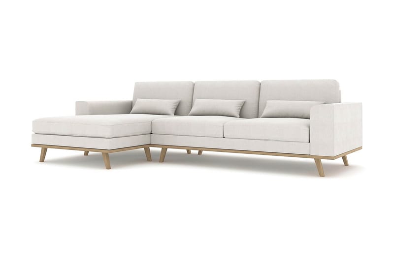 Copenhagen 4-sits Vänstervänd L-formad Divansoffa i Tyg - Ljusgrå - Möbler - Soffa - Divansoffa & schäslongsoffa - 4 sits soffa med divan