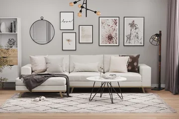 Copenhagen 4-sits Vänstervänd L-formad Divansoffa i Tyg - Ljusgrå - Möbler - Soffa - Divansoffa & schäslongsoffa - 4 sits soffa med divan