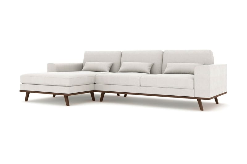 Copenhagen 4-sits Vänstervänd L-formad Divansoffa i Tyg - Ljusgrå - Möbler - Soffa - Divansoffa & schäslongsoffa - 4 sits soffa med divan