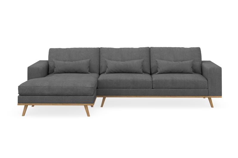 Copenhagen 4-sits Vänstervänd L-formad Divansoffa i Tyg - Mörkgrå - Möbler - Soffa - Divansoffa & schäslongsoffa