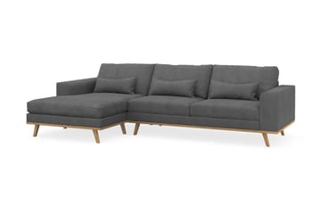 Copenhagen 4-sits Vänstervänd L-formad Divansoffa i Tyg - Mörkgrå - Möbler - Soffa - Divansoffa & schäslongsoffa