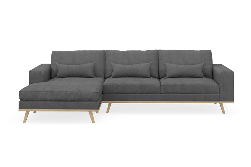 Copenhagen 4-sits Vänstervänd L-formad Divansoffa i Tyg - Mörkgrå - Möbler - Soffa - Divansoffa & schäslongsoffa