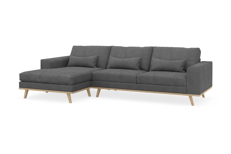 Copenhagen 4-sits Vänstervänd L-formad Divansoffa i Tyg - Mörkgrå - Möbler - Soffa - Divansoffa & schäslongsoffa
