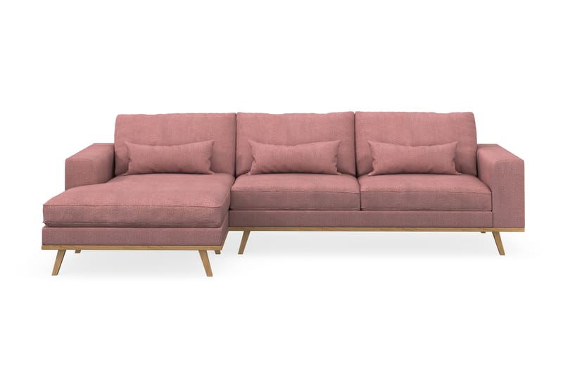 Copenhagen 4-sits Vänstervänd L-formad Divansoffa i Tyg - Rosa - Möbler - Soffa - Divansoffa & schäslongsoffa - 4 sits soffa med divan