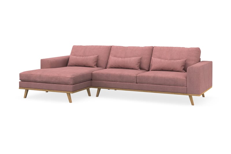 Copenhagen 4-sits Vänstervänd L-formad Divansoffa i Tyg - Rosa - Möbler - Soffa - Divansoffa & schäslongsoffa - 4 sits soffa med divan