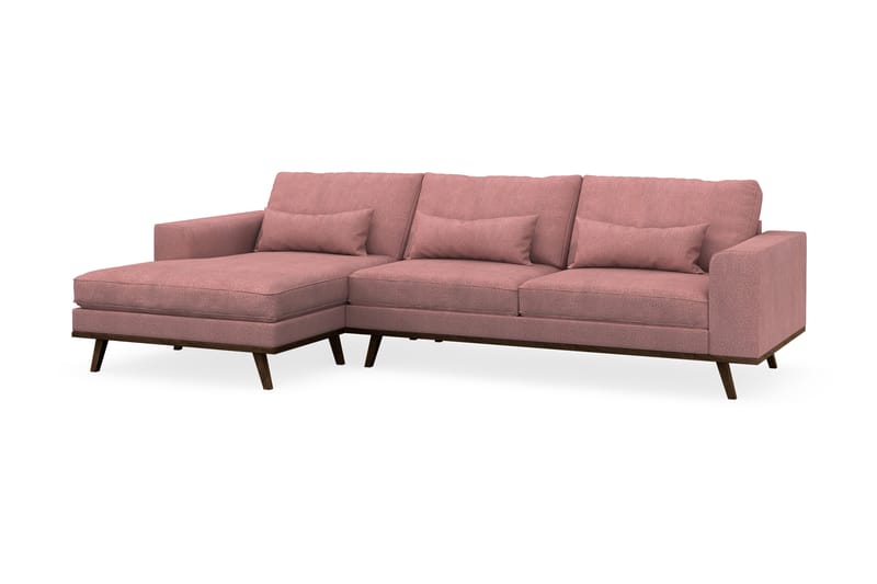 Copenhagen 4-sits Vänstervänd L-formad Divansoffa i Tyg - Rosa - Möbler - Soffa - Divansoffa & schäslongsoffa - 4 sits soffa med divan