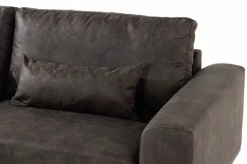 Copenhagen 4-sits Vänstervänd L-formad Schäslongsoffa i Konstläder - Mörkgrå - Möbler - Soffa - Divansoffa & schäslongsoffa - 4 sits soffa med divan