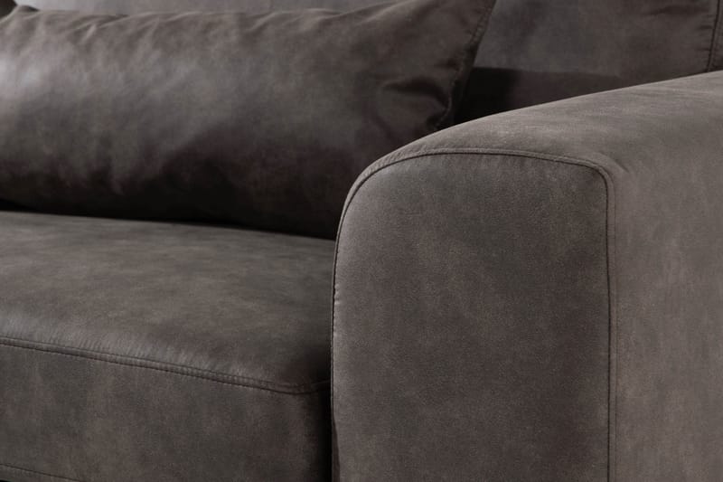 Copenhagen 4-sits Vänstervänd L-formad Schäslongsoffa i Konstläder - Mörkgrå - Möbler - Soffa - Divansoffa & schäslongsoffa - 4 sits soffa med divan