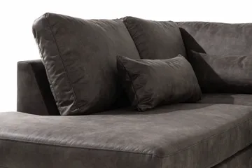 Copenhagen 4-sits Vänstervänd L-formad Schäslongsoffa i Konstläder - Mörkgrå - Möbler - Soffa - Divansoffa & schäslongsoffa - 4 sits soffa med divan
