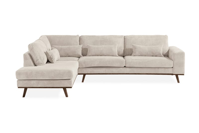 Copenhagen 4-sits Vänstervänd L-formad Schäslongsoffa i Manchester - Beige - Möbler - Soffa - Divansoffa & schäslongsoffa - 4 sits soffa med divan