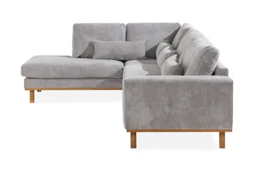 Copenhagen 4-sits Vänstervänd L-formad Schäslongsoffa i Manchester - Ljusgrå - Möbler - Soffa - Divansoffa & schäslongsoffa - 4 sits soffa med divan