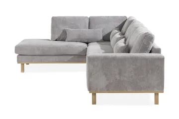Copenhagen 4-sits Vänstervänd L-formad Schäslongsoffa i Manchester - Ljusgrå - Möbler - Soffa - Divansoffa & schäslongsoffa - 4 sits soffa med divan
