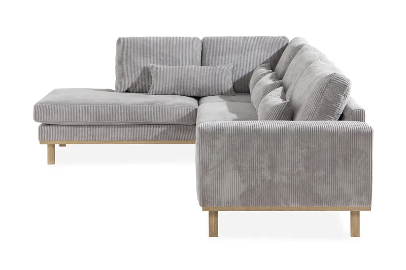 Copenhagen 4-sits Vänstervänd L-formad Schäslongsoffa i Manchester - Ljusgrå - Möbler - Soffa - Divansoffa & schäslongsoffa - 4 sits soffa med divan