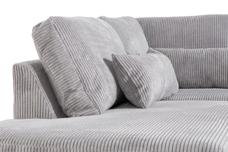 Copenhagen 4-sits Vänstervänd L-formad Schäslongsoffa i Manchester - Ljusgrå - Möbler - Soffa - Divansoffa & schäslongsoffa - 4 sits soffa med divan