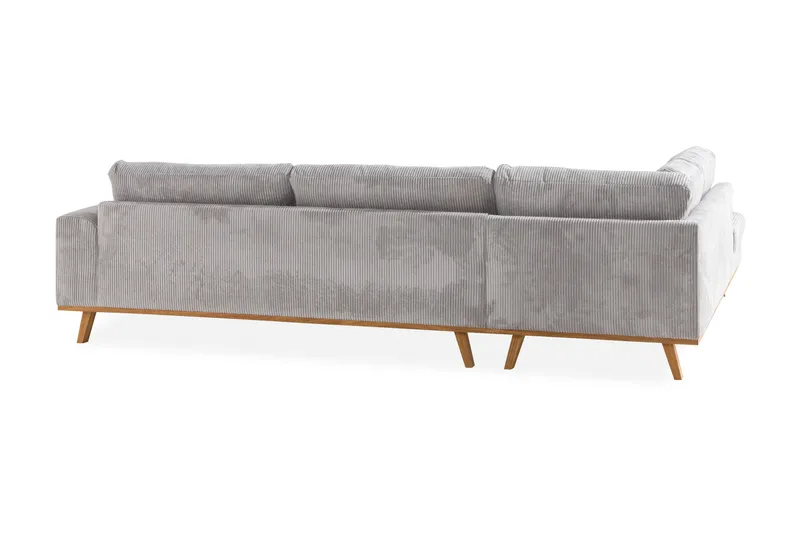 Copenhagen 4-sits Vänstervänd L-formad Schäslongsoffa i Manchester - Ljusgrå - Möbler - Soffa - Divansoffa & schäslongsoffa - 4 sits soffa med divan