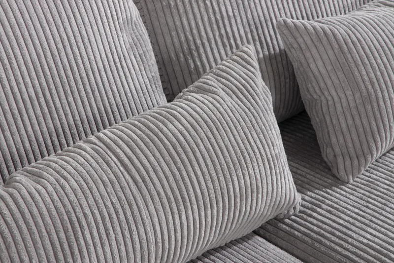 Copenhagen 4-sits Vänstervänd L-formad Schäslongsoffa i Manchester - Ljusgrå - Möbler - Soffa - Divansoffa & schäslongsoffa - 4 sits soffa med divan