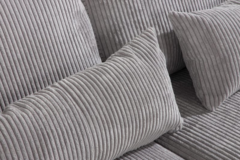Copenhagen 4-sits Vänstervänd L-formad Schäslongsoffa i Manchester - Ljusgrå - Möbler - Soffa - Divansoffa & schäslongsoffa - 4 sits soffa med divan