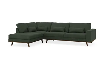 Copenhagen 4-sits Vänstervänd L-formad Schäslongsoffa i Manchester - Mörkgrön - Möbler - Soffa - Divansoffa & schäslongsoffa - 4 sits soffa med divan