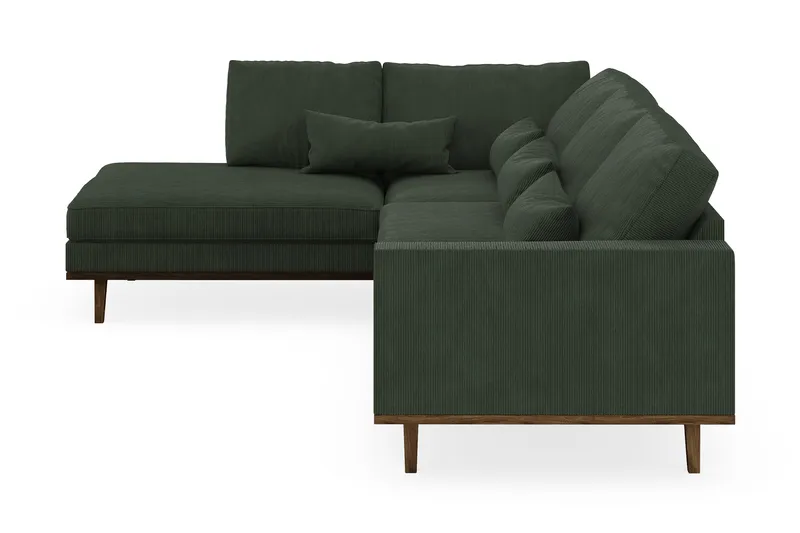 Copenhagen 4-sits Vänstervänd L-formad Schäslongsoffa i Manchester - Mörkgrön - Möbler - Soffa - Divansoffa & schäslongsoffa - 4 sits soffa med divan