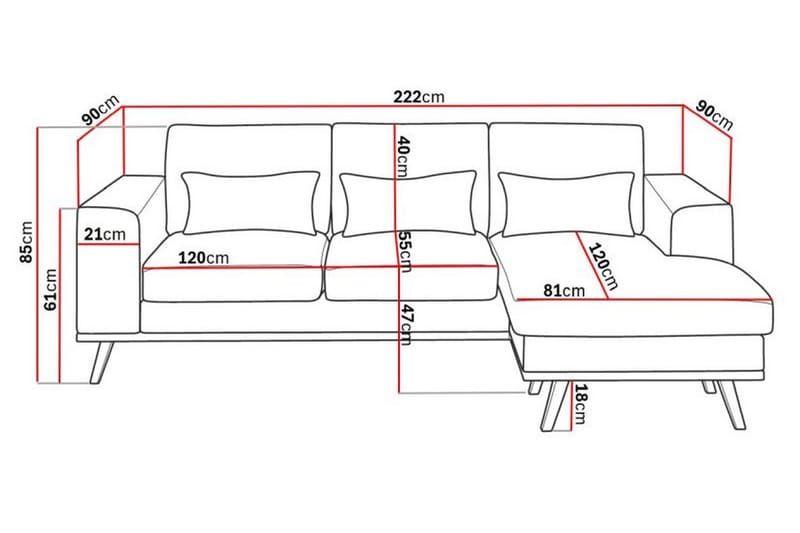 Copenhagen Compact 3-sits Vändbar L-formad Divansoffa i Tyg - Ljusgrå - Möbler - Soffa - Divansoffa & schäslongsoffa - 3 sits soffa med divan