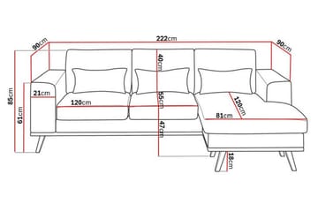 Copenhagen Compact 3-sits Vändbar L-formad Divansoffa i Tyg - Ljusgrå - Möbler - Soffa - Divansoffa & schäslongsoffa - 3 sits soffa med divan