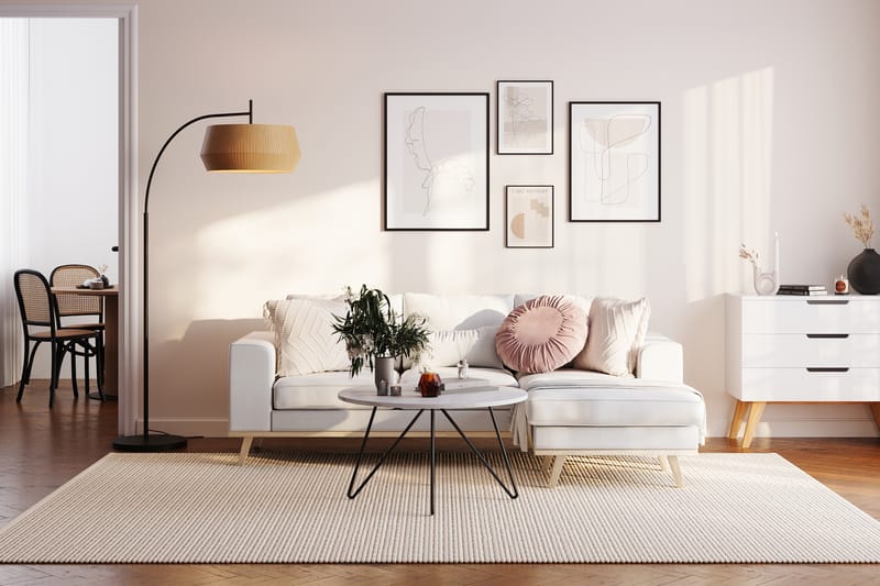 Copenhagen Compact 3-sits Vändbar L-formad Divansoffa i Tyg - Ljusgrå - Möbler - Soffa - Divansoffa & schäslongsoffa - 3 sits soffa med divan