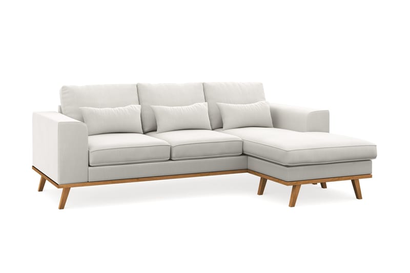 Copenhagen Compact 3-sits Vändbar L-formad Divansoffa i Tyg - Ljusgrå - Möbler - Soffa - Divansoffa & schäslongsoffa - 3 sits soffa med divan
