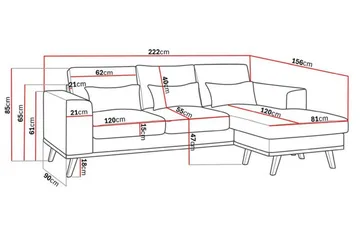 Copenhagen Compact 3-sits Vändbar L-formad Divansoffa i Tyg - Ljusgrå - Möbler - Soffa - Divansoffa & schäslongsoffa - 3 sits soffa med divan