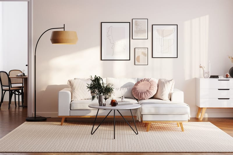 Copenhagen Compact 3-sits Vändbar L-formad Divansoffa i Tyg - Ljusgrå - Möbler - Soffa - Divansoffa & schäslongsoffa - 3 sits soffa med divan