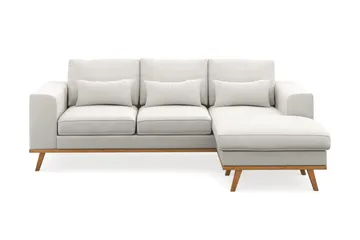 Copenhagen Compact 3-sits Vändbar L-formad Divansoffa i Tyg - Ljusgrå - Möbler - Soffa - Divansoffa & schäslongsoffa - 3 sits soffa med divan