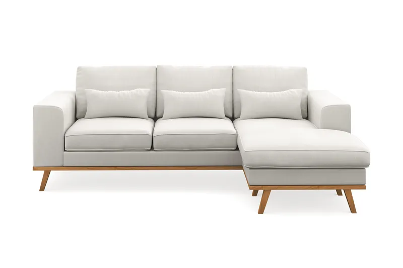 Copenhagen Compact 3-sits Vändbar L-formad Divansoffa i Tyg - Ljusgrå - Möbler - Soffa - Divansoffa & schäslongsoffa - 3 sits soffa med divan