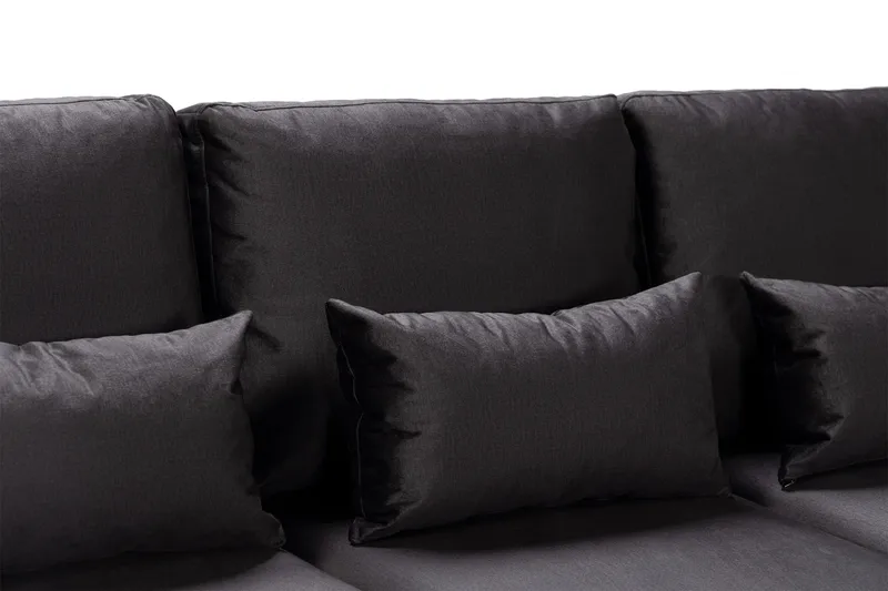 Copenhagen Compact 4-sits Högervänd U-formad Large Soffa med Divan och Schäslong i Sammet - Mörkgrå - Möbler - Soffa - U-soffa