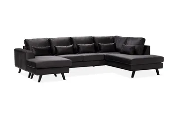 Copenhagen Compact 4-sits Högervänd U-formad Large Soffa med Divan och Schäslong i Sammet - Mörkgrå - Möbler - Soffa - U-soffa